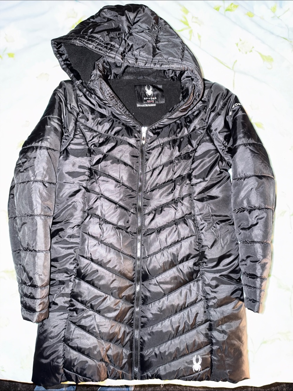 Spyder Black Quilted Hooded Puffer Coat girls